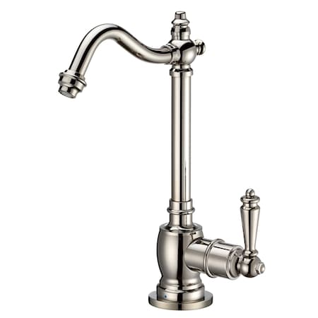 Whitehaus Point Of Use Cold Water Drinking Faucet W/ Traditional Swvl Spout, Nckl WHFH-C1006-PN